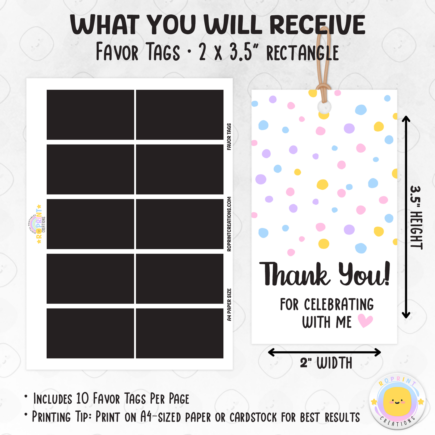 Bluey Birthday Favor Tag Template - Editable Bluey Thank You Tag Party Favor