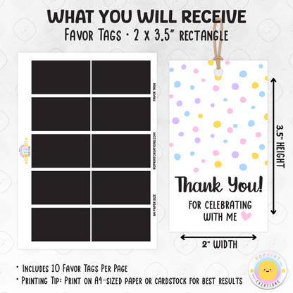 Bluey Birthday Favor Tag Template - Editable Bluey Thank You Tag Party Favor