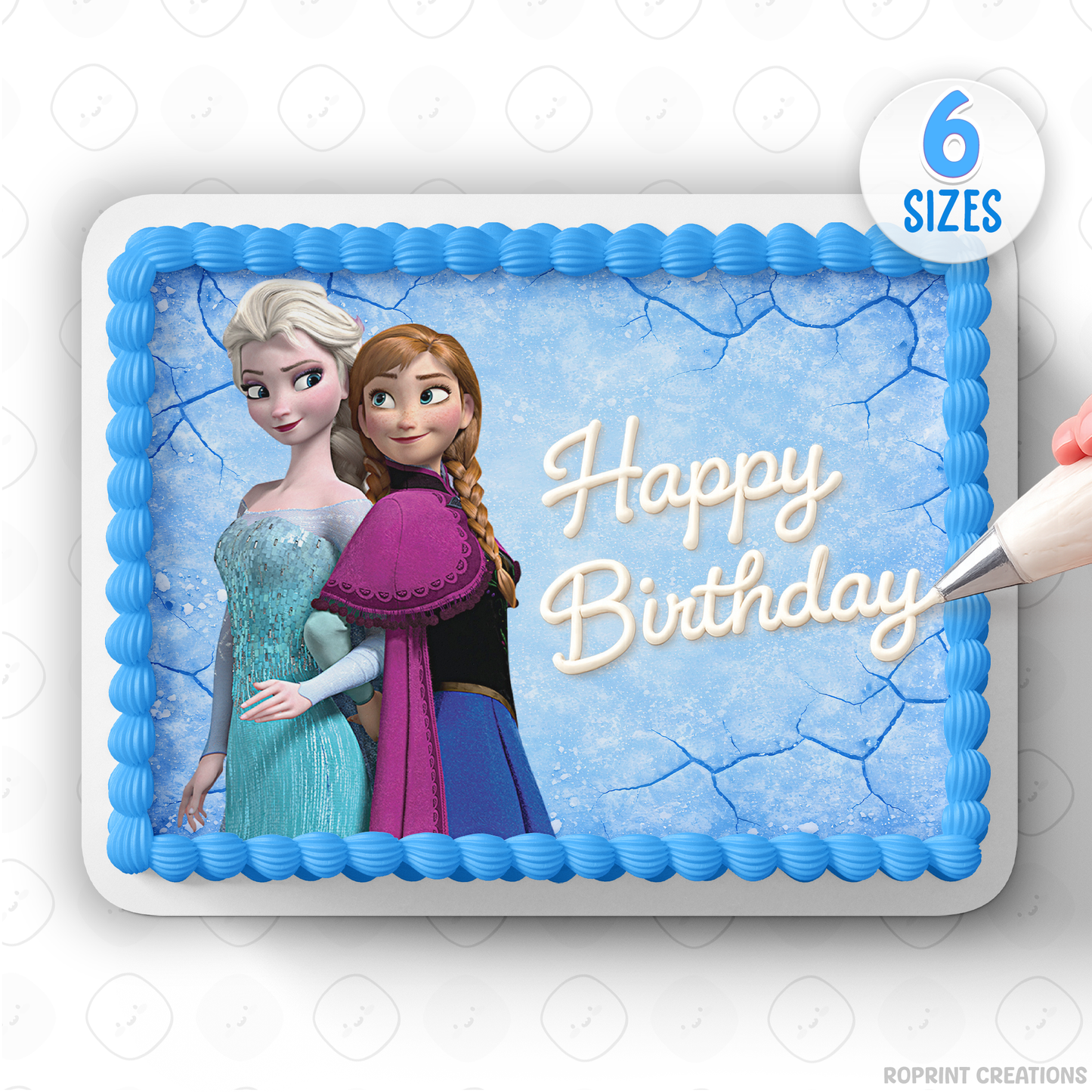 Add a magical Frozen touch to your birthday cake with this Anna &amp; Elsa cake topper! Easily edit and print to create a beautiful centerpiece for your celebration. ❄️🎂