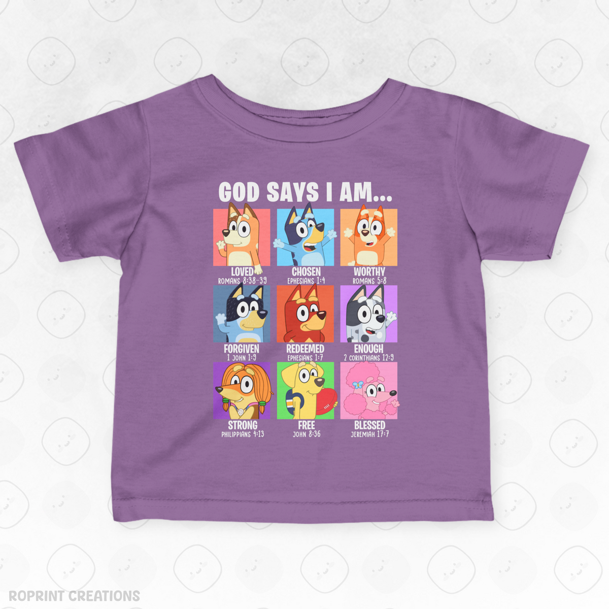Dress your little one in cuteness with this God Says I Am Bluey Infant T-Shirt! Made with soft, gentle fabric for all-day comfort, it’s perfect for everyday wear and makes the best gift for Bluey fans.