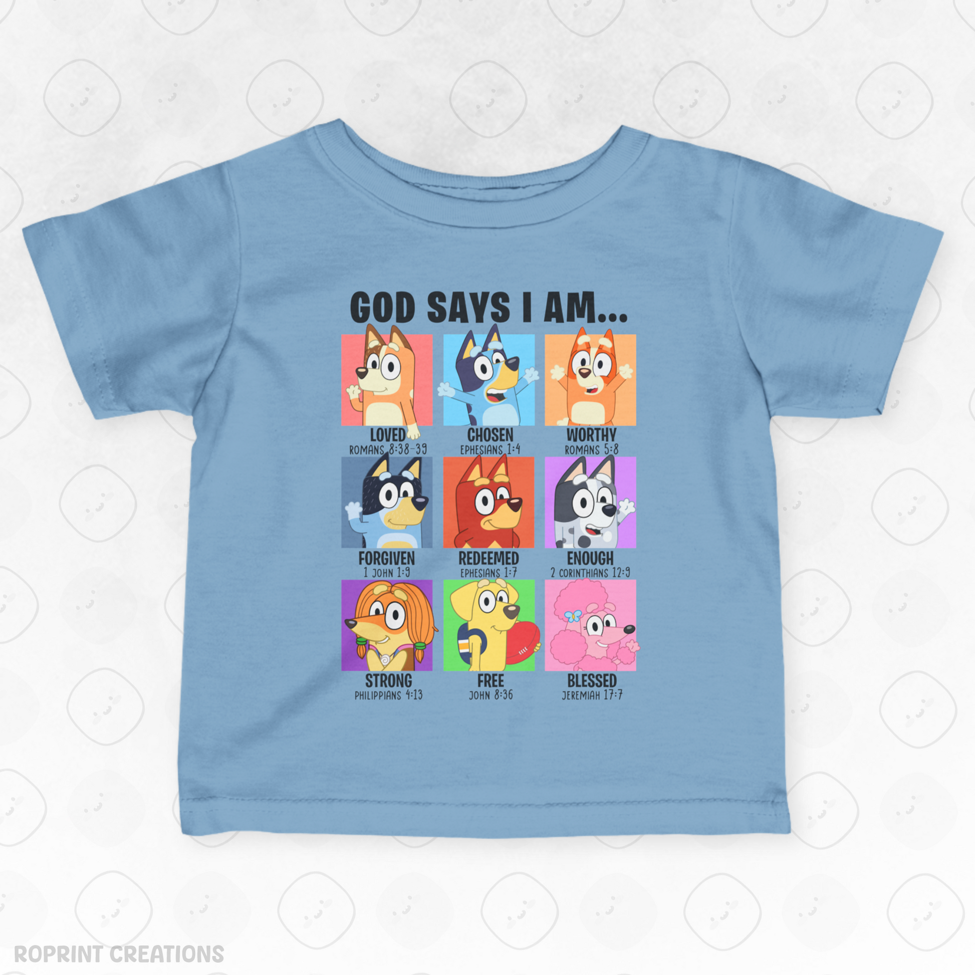 Dress your little one in cuteness with this God Says I Am Bluey Infant T-Shirt! Made with soft, gentle fabric for all-day comfort, it’s perfect for everyday wear and makes the best gift for Bluey fans.