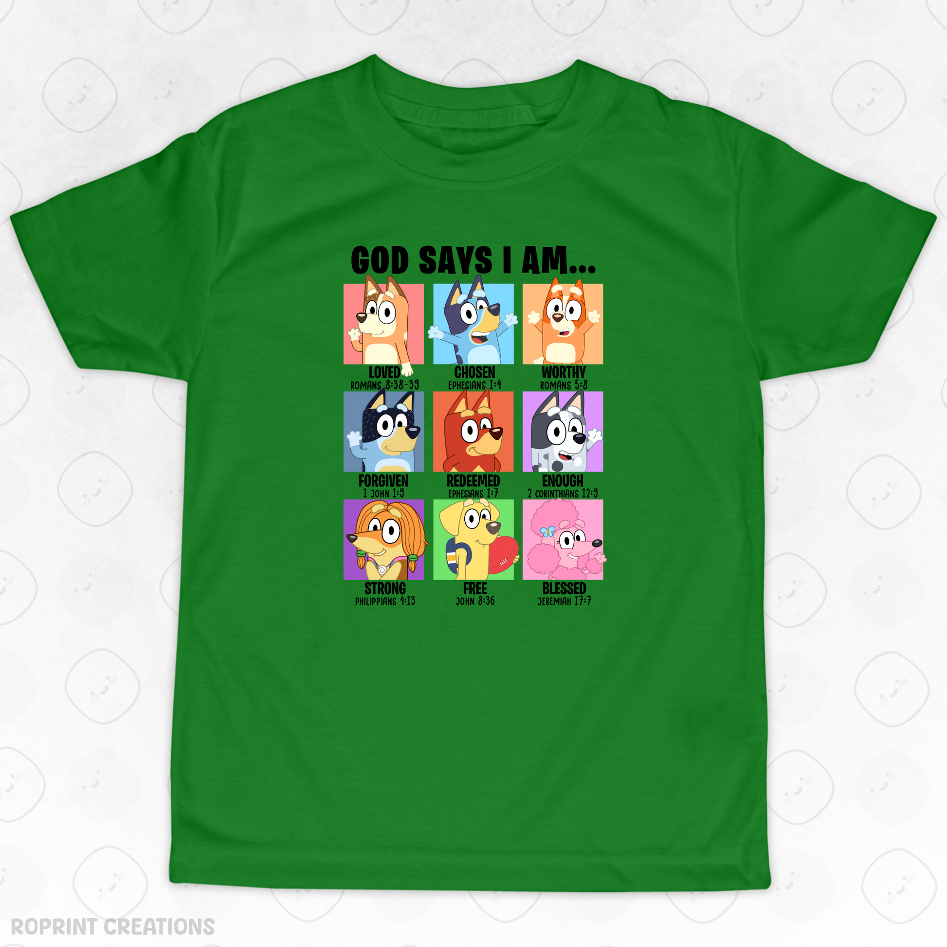 Let your child shine in this adorable God Says I Am Bluey Youth T-Shirt! Crafted from soft, comfortable fabric, it’s perfect for school, playtime, or casual outings and makes the best gift for Bluey fans.