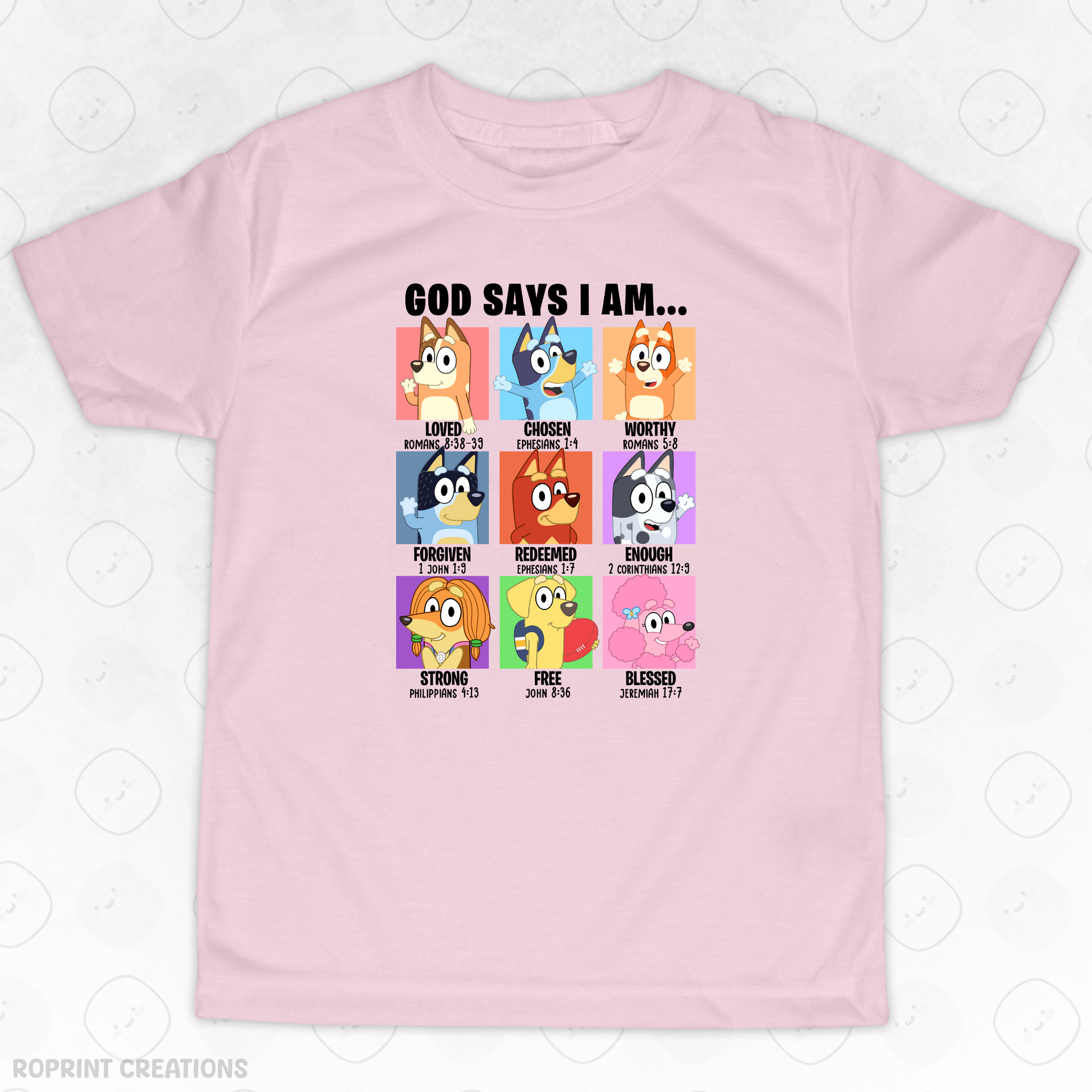 Let your child shine in this adorable God Says I Am Bluey Youth T-Shirt! Crafted from soft, comfortable fabric, it’s perfect for school, playtime, or casual outings and makes the best gift for Bluey fans.