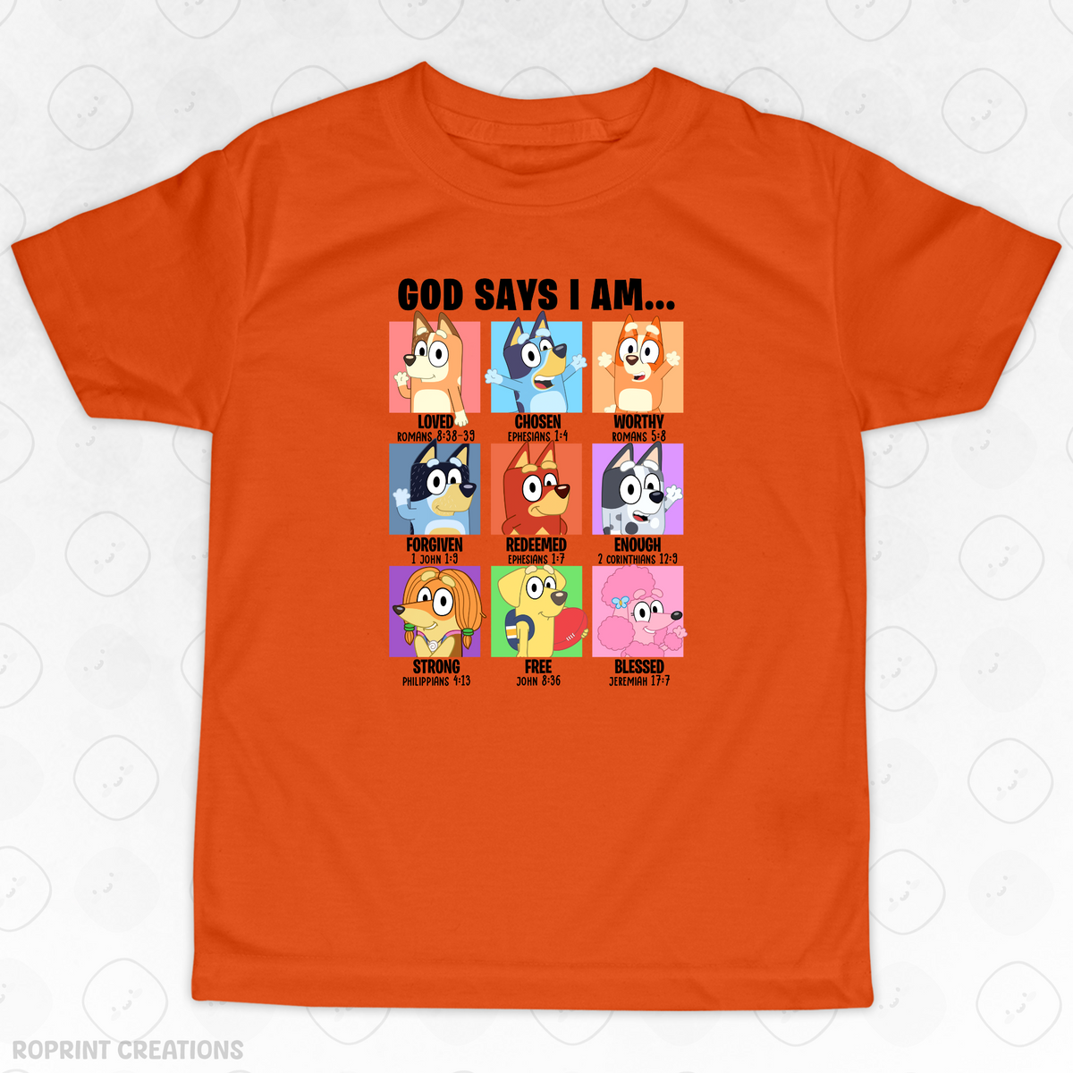 Let your child shine in this adorable God Says I Am Bluey Youth T-Shirt! Crafted from soft, comfortable fabric, it’s perfect for school, playtime, or casual outings and makes the best gift for Bluey fans.