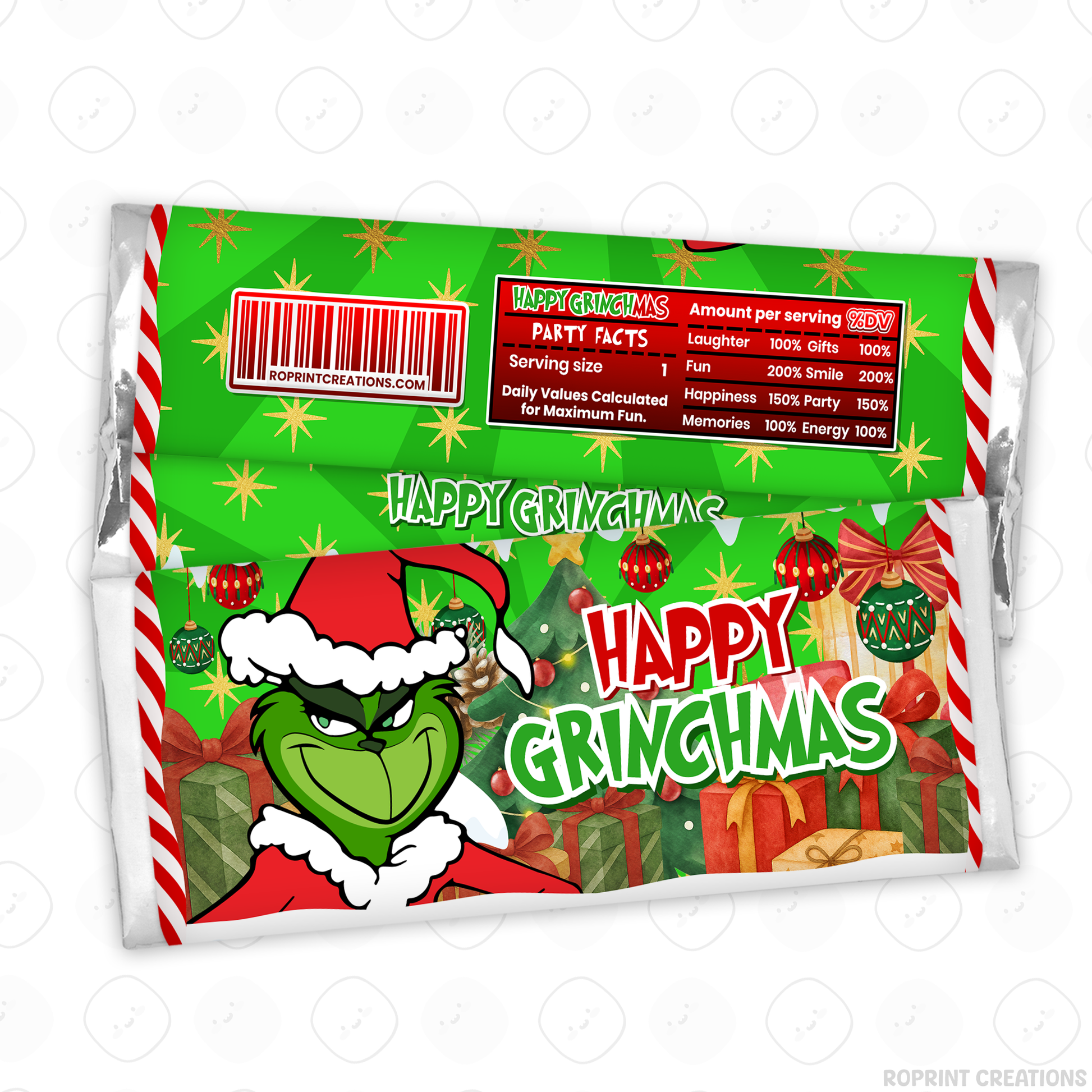Add festive Grinchmas magic to your holiday celebration with this editable Christmas Party Favor Collection! Customize each design in Canva, then print at home or with a professional service for a fun and whimsical holiday party experience.