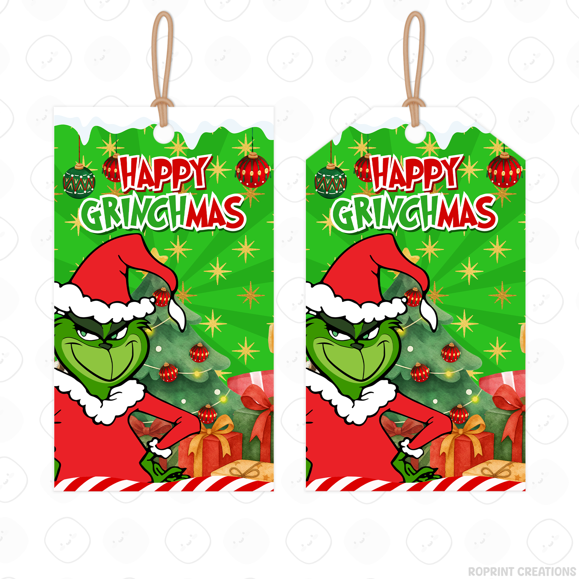 Add festive Grinchmas magic to your holiday celebration with this editable Christmas Party Favor Collection! Customize each design in Canva, then print at home or with a professional service for a fun and whimsical holiday party experience.