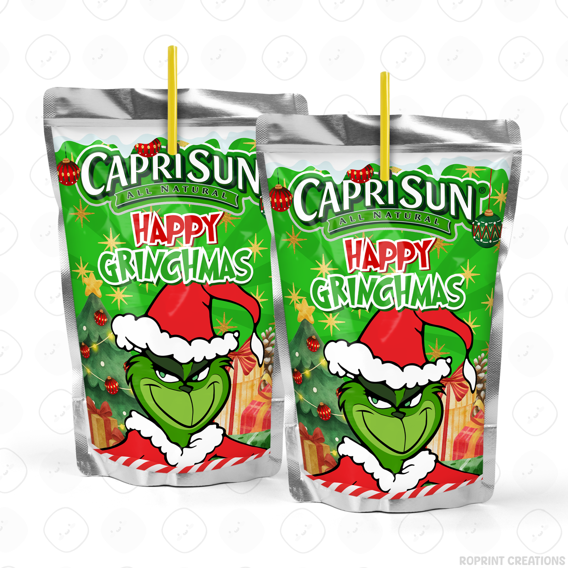 Add festive Grinchmas magic to your holiday celebration with this editable Christmas Party Favor Collection! Customize each design in Canva, then print at home or with a professional service for a fun and whimsical holiday party experience.