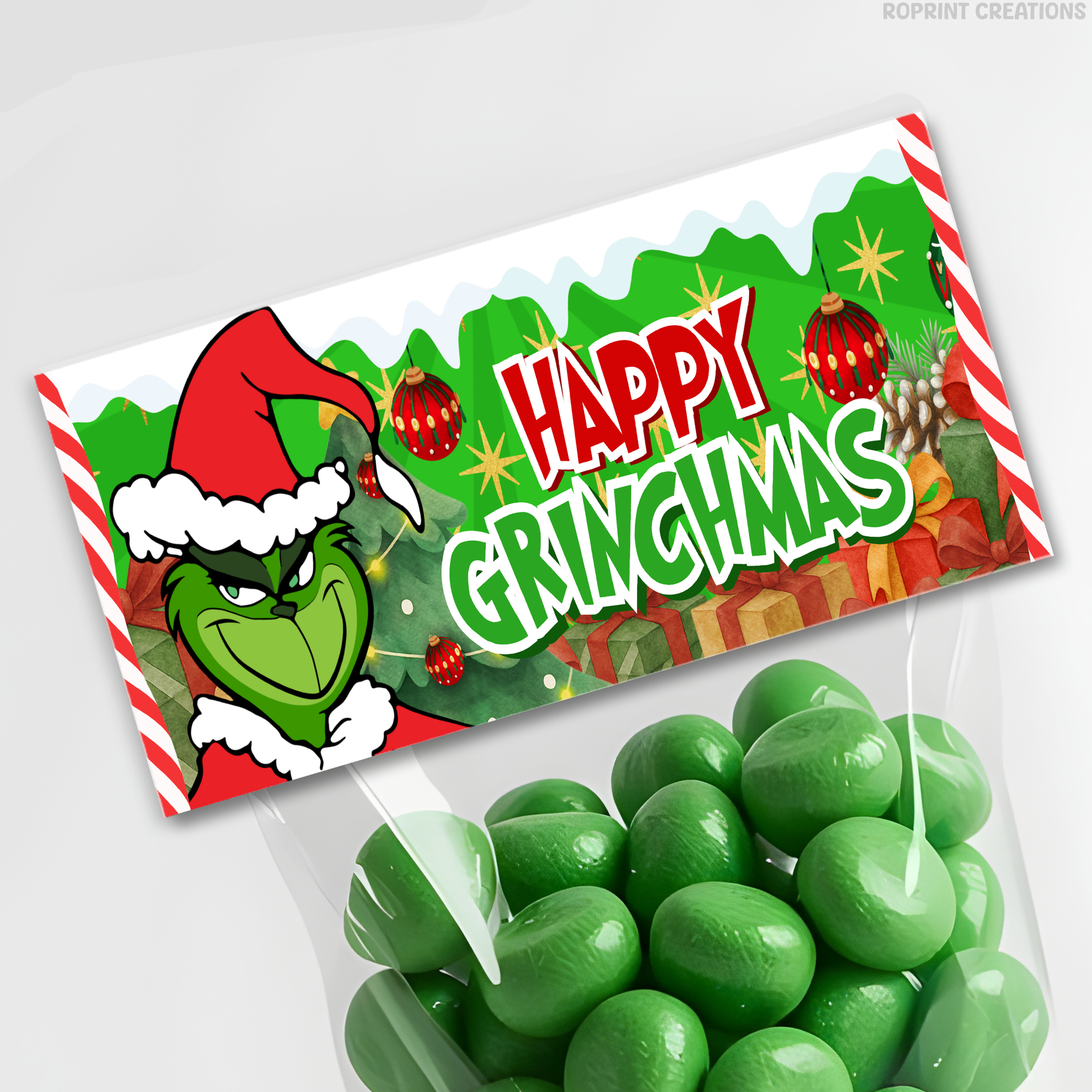 Add festive Grinchmas magic to your holiday celebration with this editable Christmas Party Favor Collection! Customize each design in Canva, then print at home or with a professional service for a fun and whimsical holiday party experience.