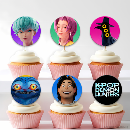 Add a bold KPOP Demon Hunters vibe to your party treats with these printable cupcake toppers! Perfect for birthdays and themed parties—download, print on cardstock or edible paper, and decorate with ease. Digital File Only.