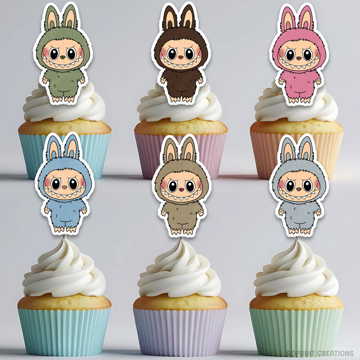 Add a playful touch to your party treats with these printable Labubu cupcake toppers! Perfect for cute monster-themed birthdays. Instant Download.