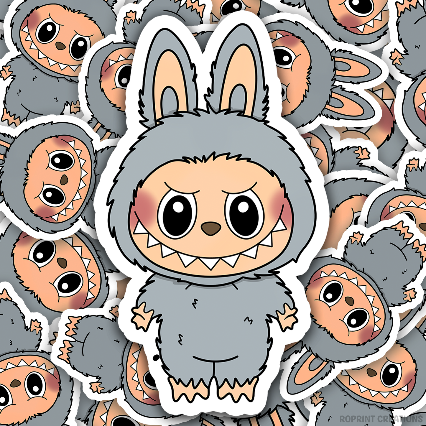Add a fun touch to your items with this adorable Labubu Sesame Bean Sticker! Perfect for decorating notebooks and laptops — the best gift for Labubu fans.