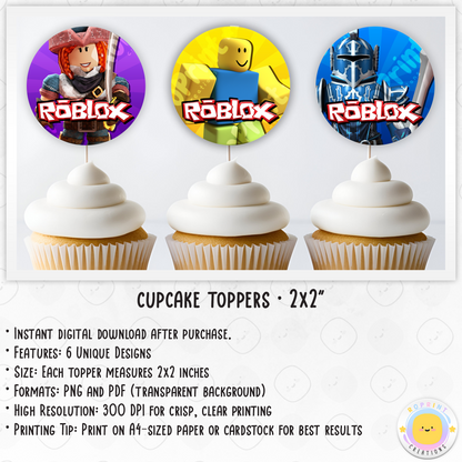 Roblox Cupcake Toppers