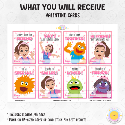 Perfect for little learners! These Ms. Rachel Valentine cards are preschool-friendly and great for classroom exchanges—just download, print, and share the love.
