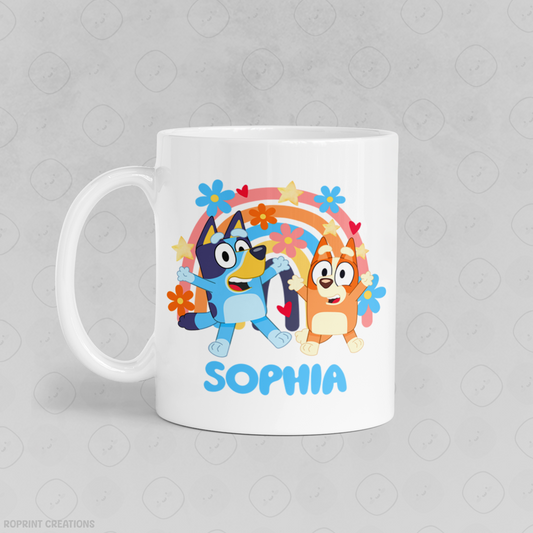 Make every sip extra special with our Personalized Bluey Name Mug! This custom Blue dog coffee mug features a fun design inspired by the characters kids love. Perfect for toddlers, children, or Bluey fans of any age. Add your child’s name for a one-of-a-kind gift they’ll adore!