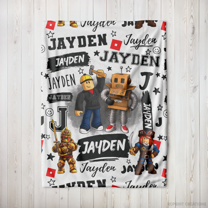 Make their birthday extra special with a personalized Roblox blanket! Add their name to create a soft, custom keepsake that's perfect for bedtime, gaming, travel, or relaxing. A fun and thoughtful gift for Roblox fans of all ages.