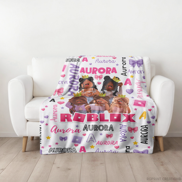 Keep your gamer cozy with a personalized Roblox blanket! Customize it with their name to create a soft, one-of-a-kind gift that's perfect for relaxing, bedtime, travel, or gaming sessions. A fun keepsake for birthdays, holidays, and everyday use.