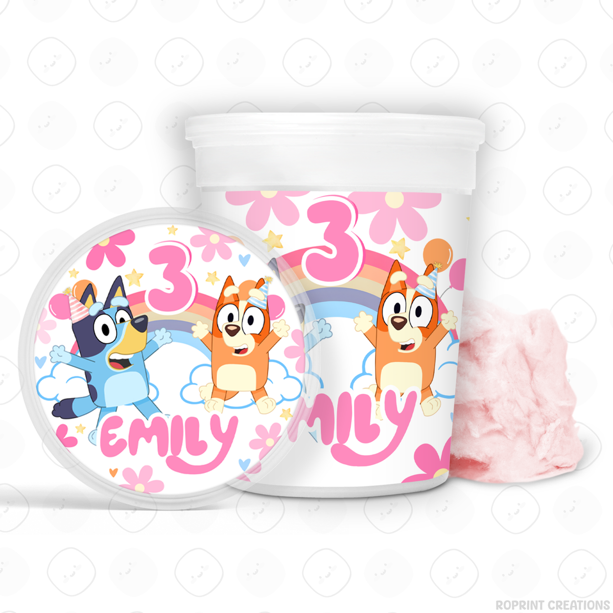 Pink Bluey birthday party favor templates, editable Bluey printable party favors for kids birthday party