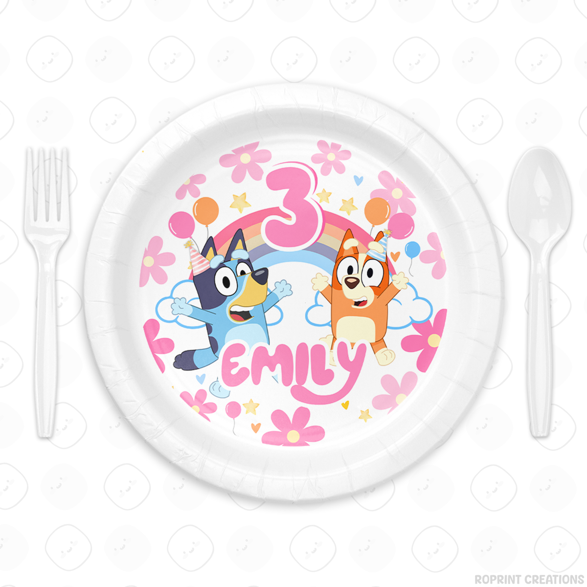 Pink Bluey birthday party favor templates, editable Bluey printable party favors for kids birthday party