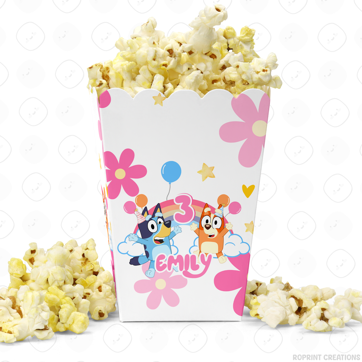 Pink Bluey birthday party favor templates, editable Bluey printable party favors for kids birthday party