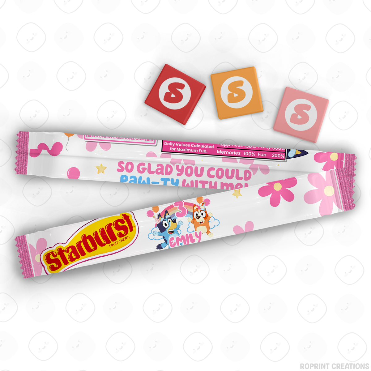 Pink Bluey Birthday Party Favor Templates - Editable Bluey Printable Party Favors