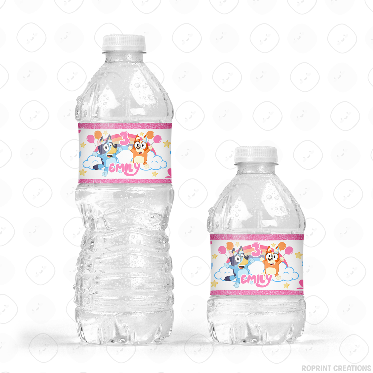Pink Bluey Birthday Party Favor Templates - Editable Bluey Printable Party Favors