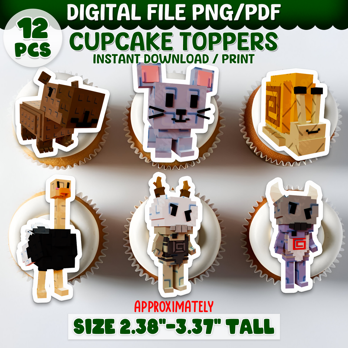 Bring the fun of Roblox Grow a Garden to your party treats! These printable cupcake toppers can be printed on cardstock, edible paper, or even made into stickers—just download, print, and decorate.