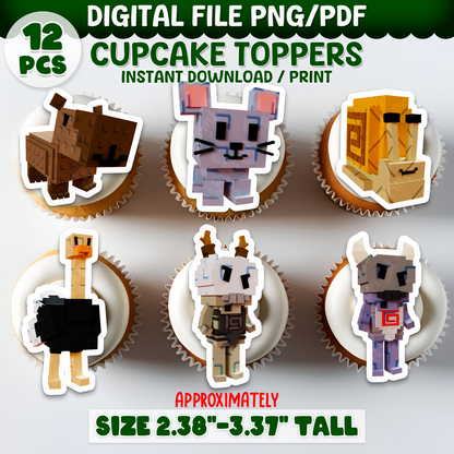 Bring the fun of Roblox Grow a Garden to your party treats! These printable cupcake toppers can be printed on cardstock, edible paper, or even made into stickers—just download, print, and decorate.