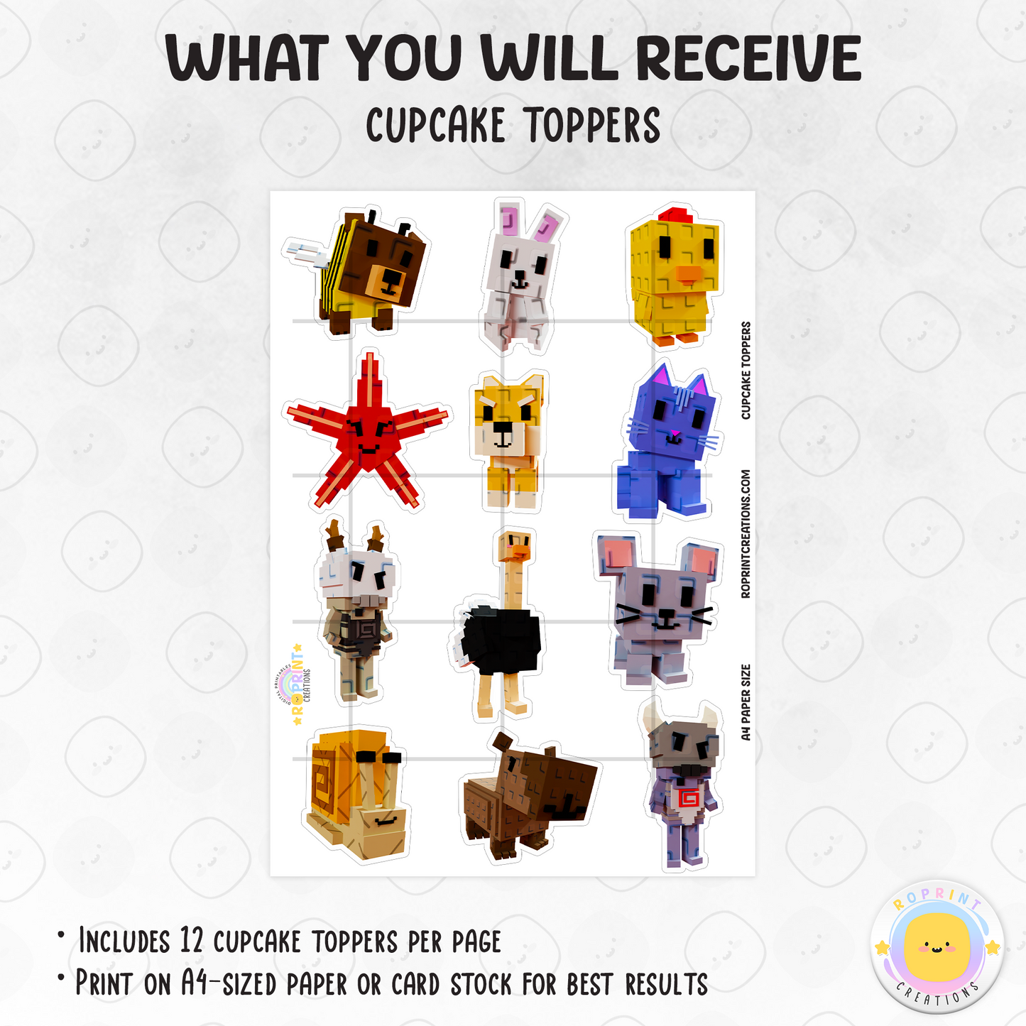 Bring the fun of Roblox Grow a Garden to your party treats! These printable cupcake toppers can be printed on cardstock, edible paper, or even made into stickers—just download, print, and decorate.