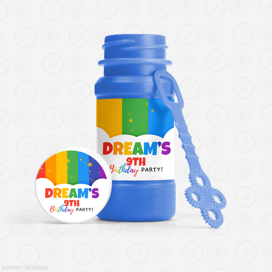 Rainbow Bubble Label - Editable Party Favor Printable
Personalize your party bubbles with this editable label! Customize in Canva, print, and stick for a fun, colorful favor.