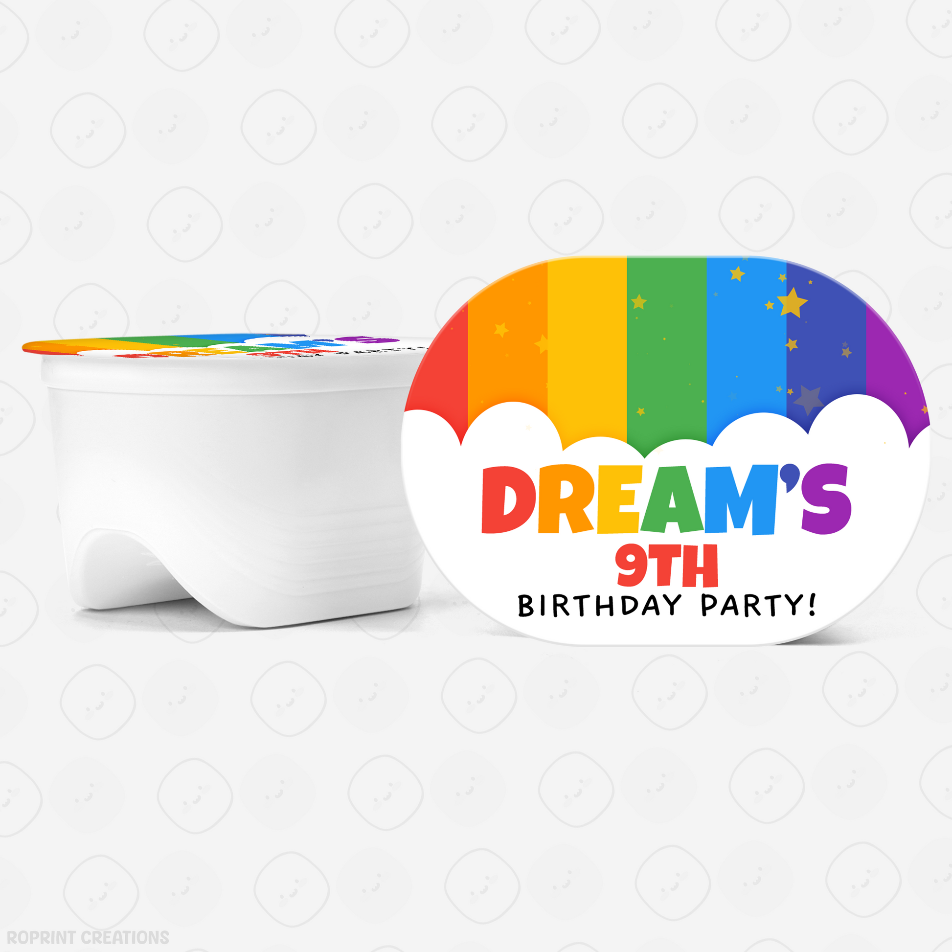 Rainbow Chip Cup Birthday Party Favor - Editable Party Favor Printable Add a splash of color to your snack table with this editable chip cup design! Customize in Canva, print, and assemble for a fun birthday favor.