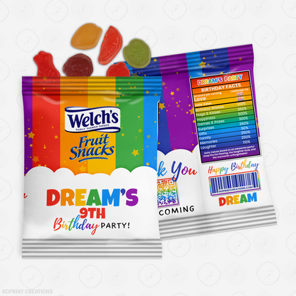 Rainbow Fruit Snack Wrapper - Editable Party Favor Printable
Brighten up your favors with this editable fruit snack wrapper! Customize in Canva, print, and wrap for a fun party treat.