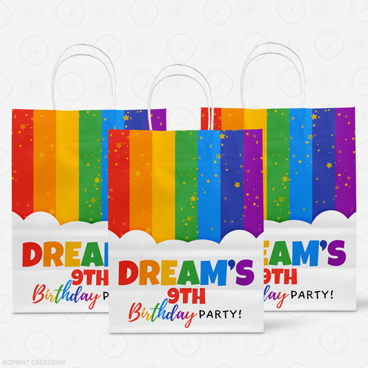Rainbow Gift Bag Label - Editable Party Favor Printable
Dress up your party bags with this editable gift bag label! Customize in Canva, print, and attach for a fun finishing touch.