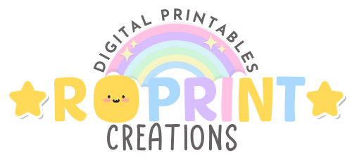 Logo design for RoPrint Creations, a business specializing in digital printable party favors and decorations.