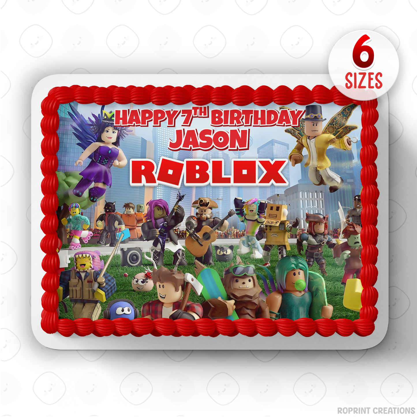 Roblox birthday cake topper, editable gamer party cake topper for kids birthday