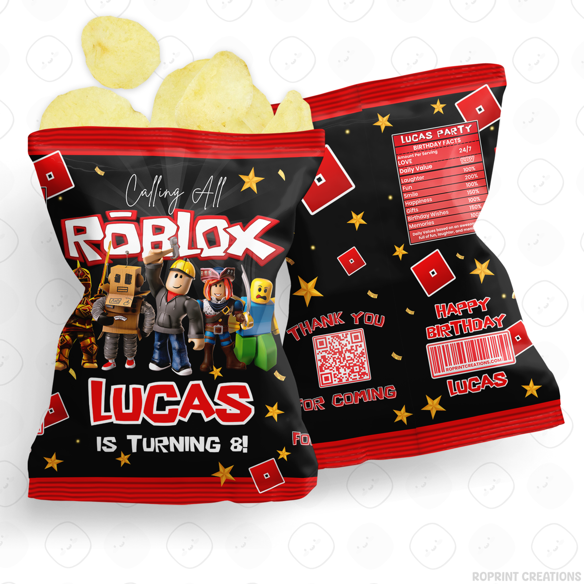 Level up your celebration with this Roblox Birthday Party Collection! Choose from editable party favors and decor, personalize in Canva, then print at home or use professionally for a gamer-themed birthday experience.
