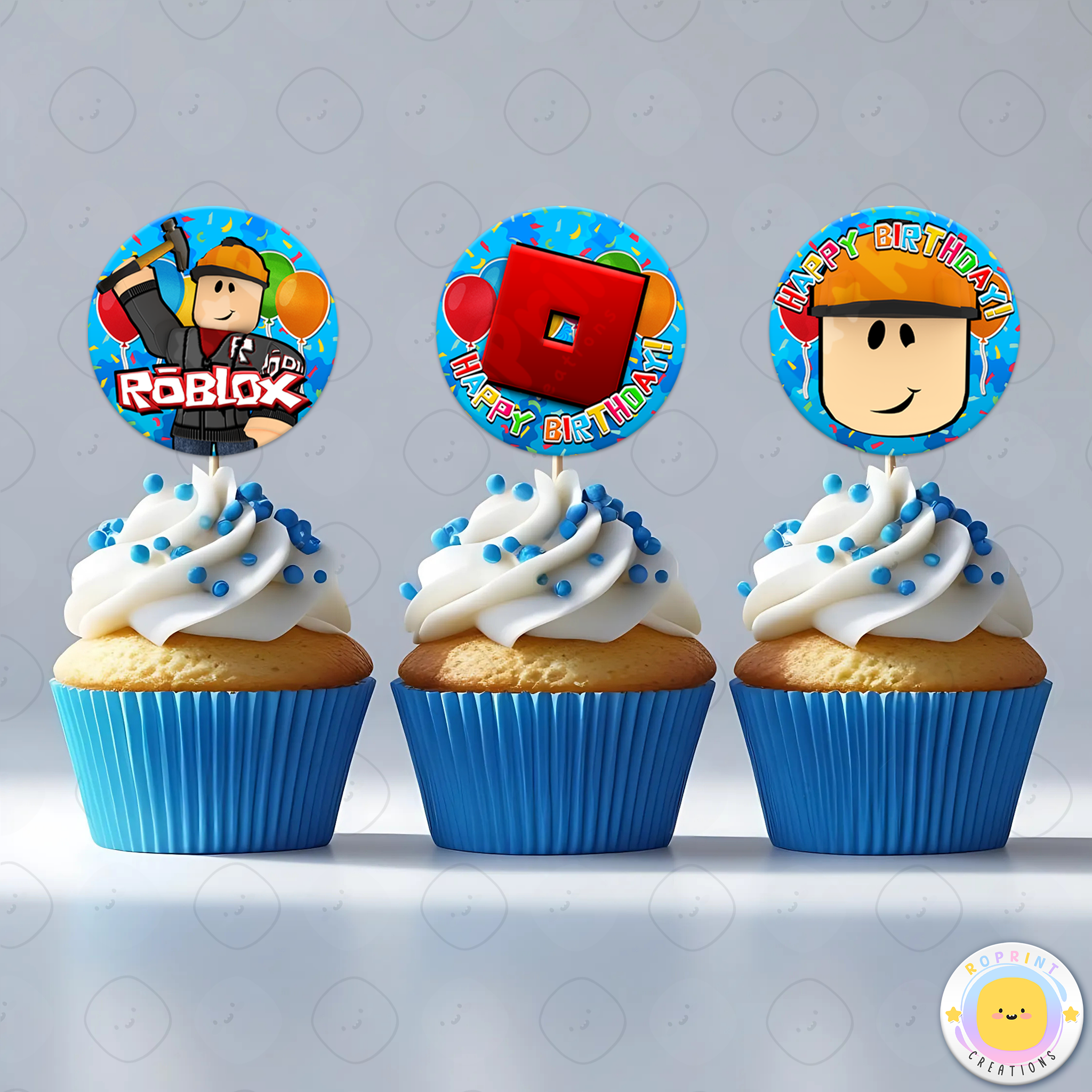 Roblox Builderman Cupcake Toppers - Roblox Birthday Cupcake Toppers ...