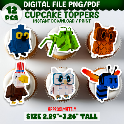 Bring the fun of Roblox Grow a Garden to your party treats! These printable cupcake toppers can be printed on cardstock, edible paper, or even made into stickers—just download, print, and decorate.