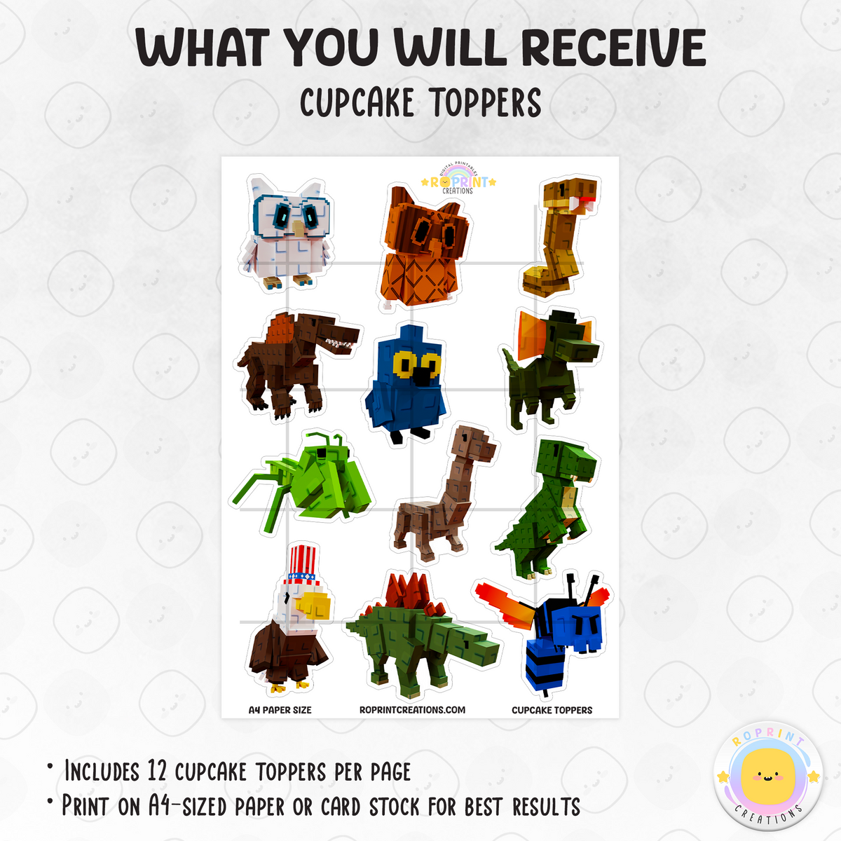 Bring the fun of Roblox Grow a Garden to your party treats! These printable cupcake toppers can be printed on cardstock, edible paper, or even made into stickers—just download, print, and decorate.
