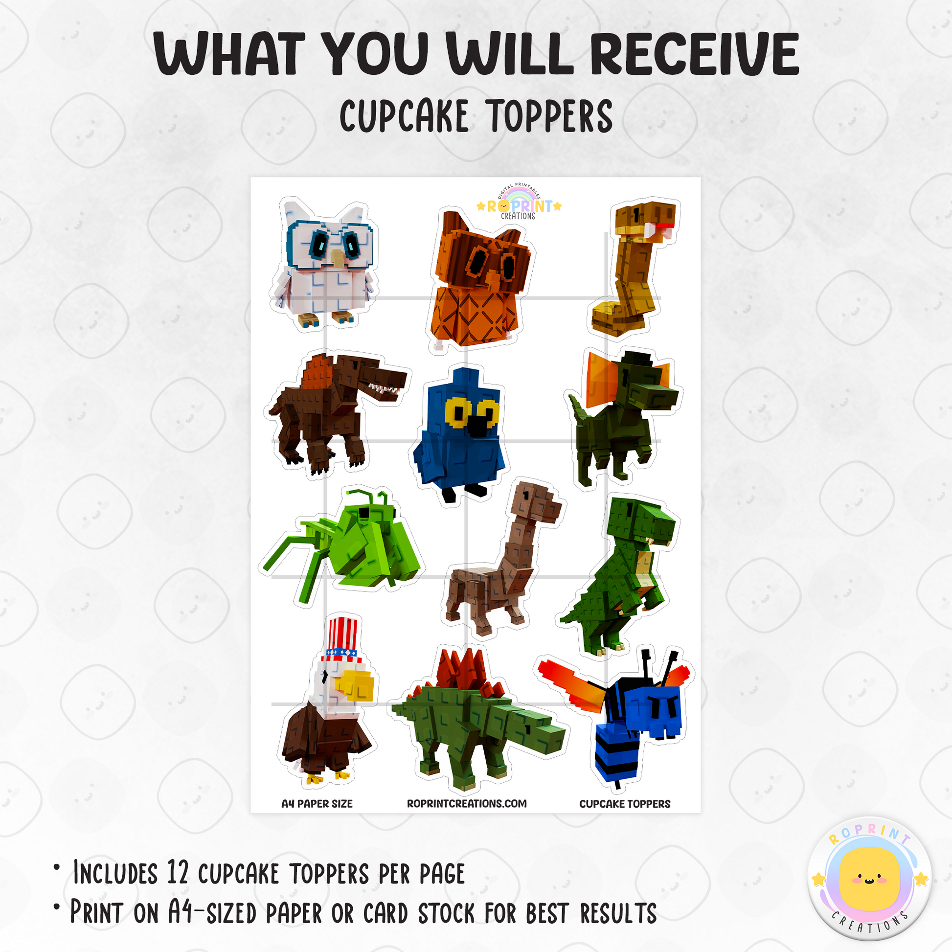 Bring the fun of Roblox Grow a Garden to your party treats! These printable cupcake toppers can be printed on cardstock, edible paper, or even made into stickers—just download, print, and decorate.