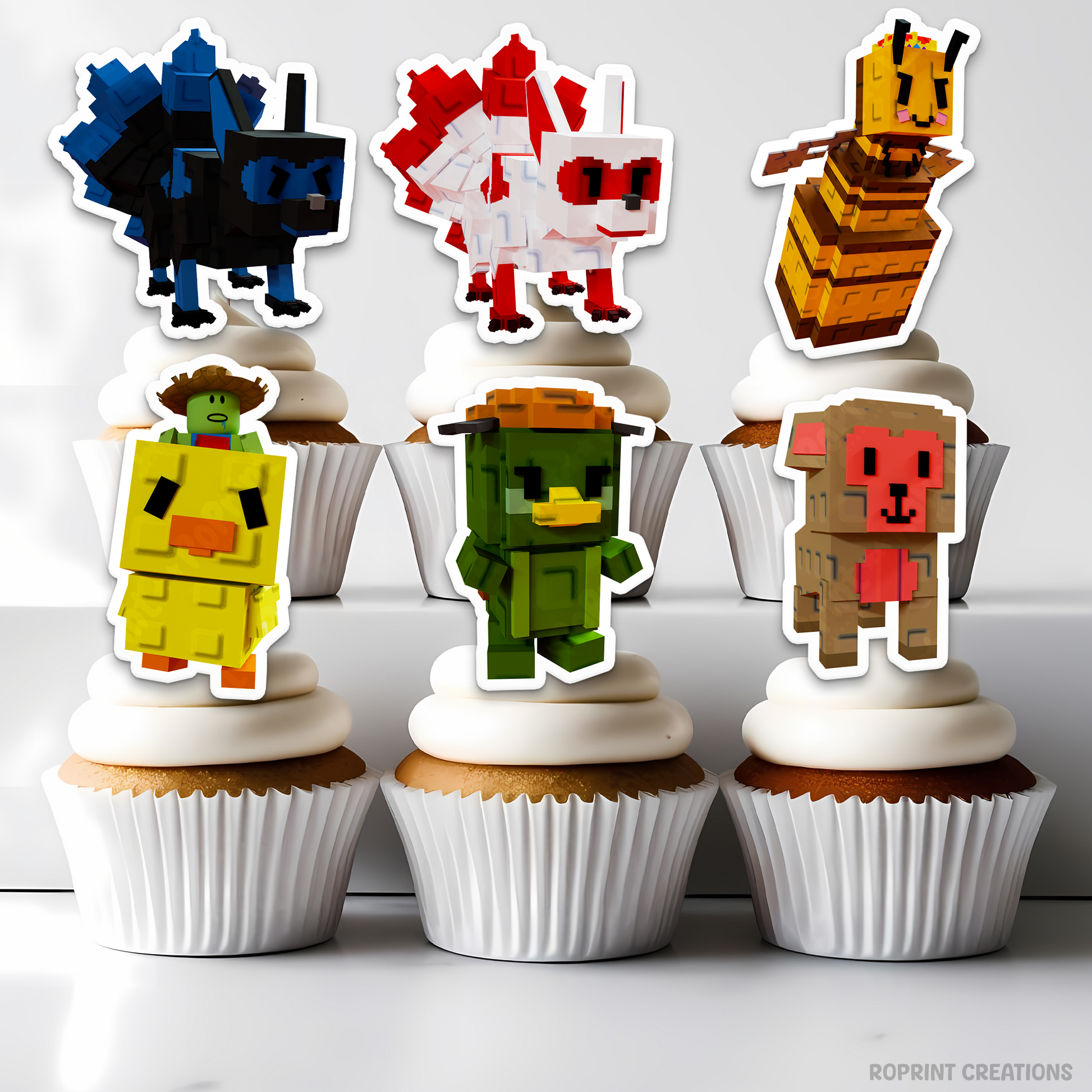 Bring the fun of Roblox Grow a Garden to your party treats! These printable cupcake toppers can be printed on cardstock, edible paper, or even made into stickers—just download, print, and decorate.