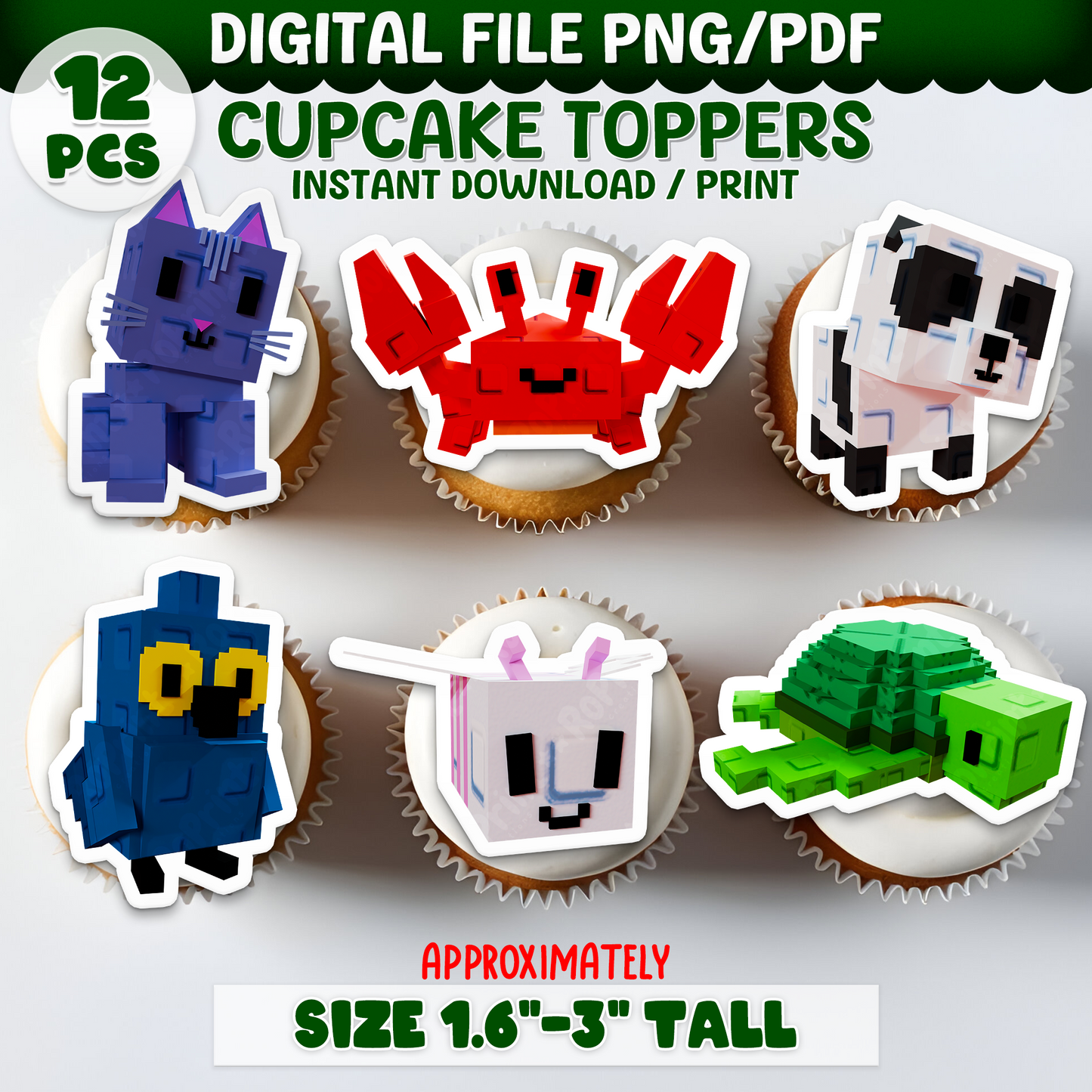 Bring the fun of Roblox Grow a Garden to your party treats! These printable cupcake toppers can be printed on cardstock, edible paper, or even made into stickers—just download, print, and decorate.