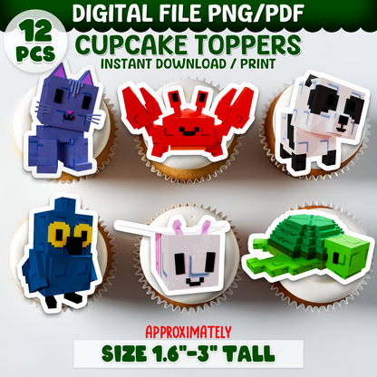 Bring the fun of Roblox Grow a Garden to your party treats! These printable cupcake toppers can be printed on cardstock, edible paper, or even made into stickers—just download, print, and decorate.