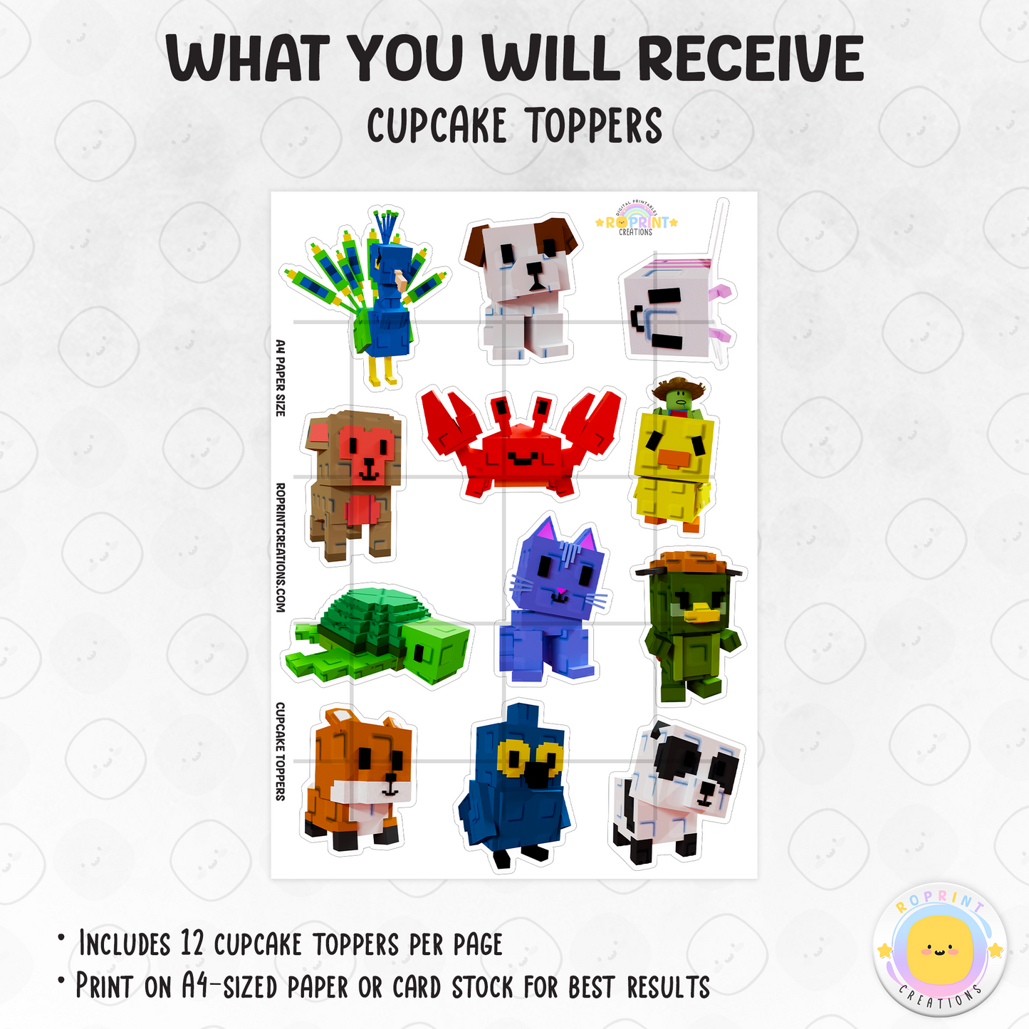 Bring the fun of Roblox Grow a Garden to your party treats! These printable cupcake toppers can be printed on cardstock, edible paper, or even made into stickers—just download, print, and decorate.