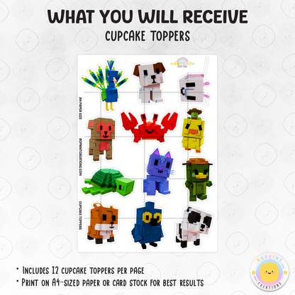 Bring the fun of Roblox Grow a Garden to your party treats! These printable cupcake toppers can be printed on cardstock, edible paper, or even made into stickers—just download, print, and decorate.