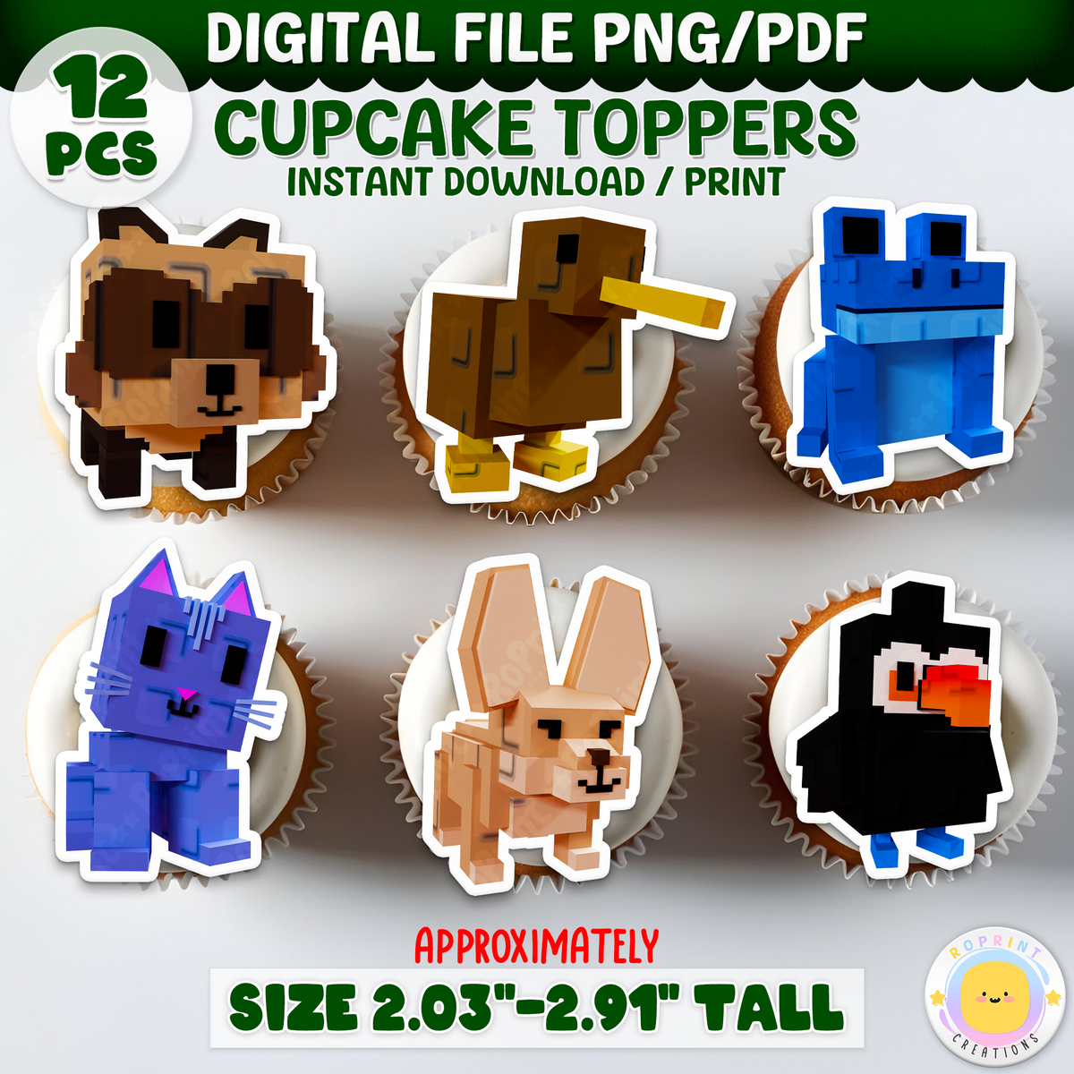 Bring the fun of Roblox Grow a Garden to your party treats! These printable cupcake toppers can be printed on cardstock, edible paper, or even made into stickers—just download, print, and decorate.