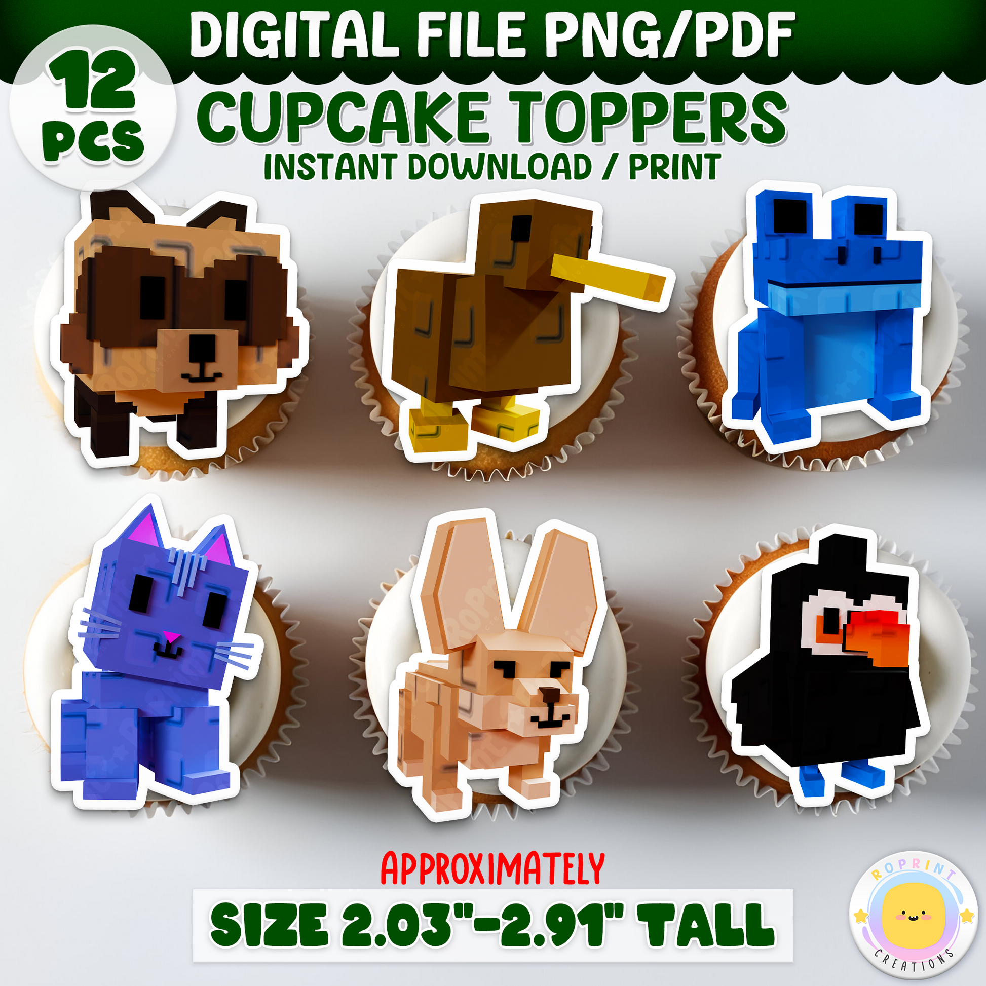 Bring the fun of Roblox Grow a Garden to your party treats! These printable cupcake toppers can be printed on cardstock, edible paper, or even made into stickers—just download, print, and decorate.