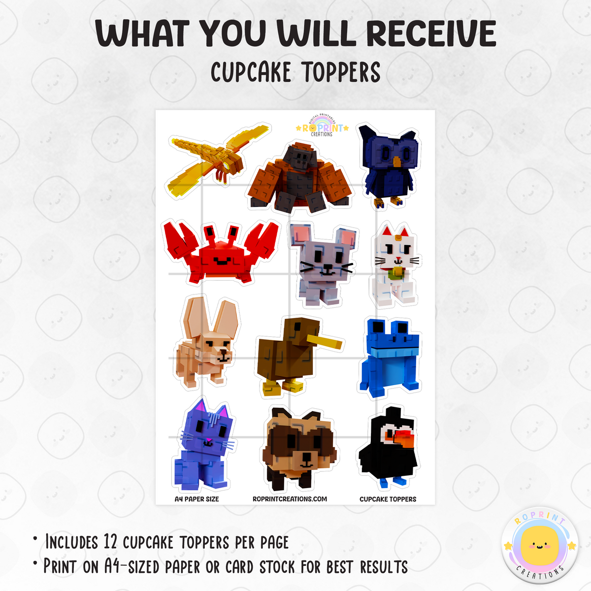 Bring the fun of Roblox Grow a Garden to your party treats! These printable cupcake toppers can be printed on cardstock, edible paper, or even made into stickers—just download, print, and decorate.
