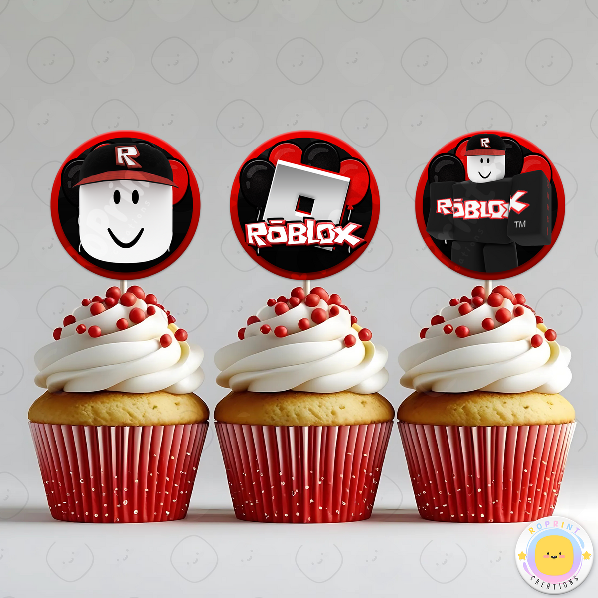 Roblox Guest Cupcake Toppers - Roblox Birthday Cupcake Toppers. Add a fun touch to your celebration with these Roblox Guest Cupcake Toppers! Instantly download, print, and assemble for a unique party decoration. These toppers can also be printed on edible paper or sticker paper to create fun stickers. Digital file only.