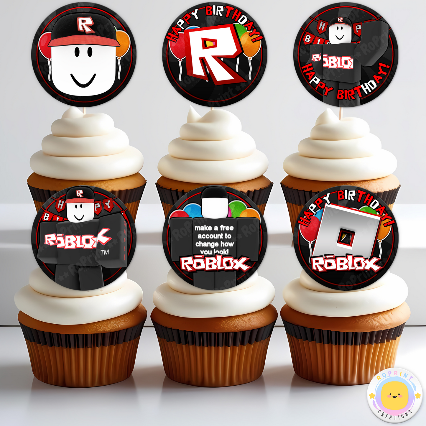 Roblox Guest Cupcake Toppers - Roblox Birthday Cupcake Toppers
Add a fun touch to your celebration with these Roblox Guest Cupcake Toppers! Instantly download, print, and assemble for a unique party decoration. These toppers can also be printed on edible paper or sticker paper to create fun stickers. Digital file only.