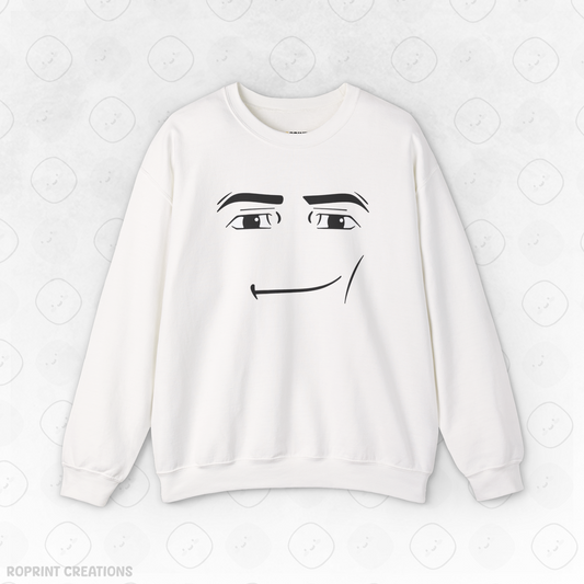 Stay cozy while showing off your gamer humor with this Roblox Man Face Meme Adult Hoodie / Crewneck Sweatshirt! Featuring the iconic Roblox Man Face meme design, this comfy piece is perfect for gamers, meme lovers, and anyone who enjoys a good laugh.